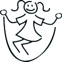 Zeichnung: Seilspringendes Mädchen