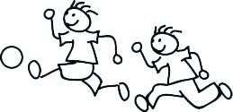 Zeichnung: Kinder spielen Fußball